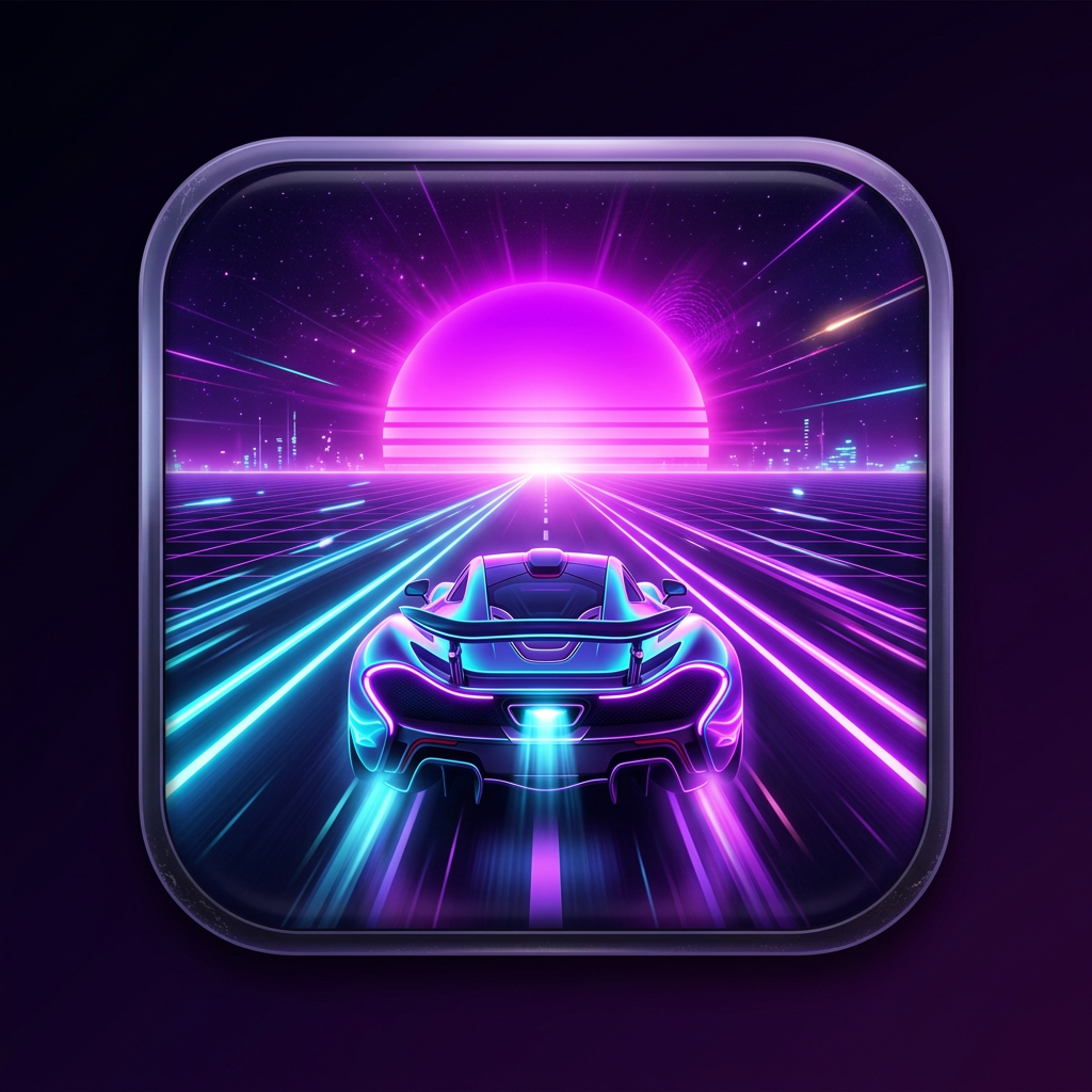 APEX RUSH neon sports car logo